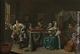 Merry Canvas Paintings - A Merry Company in an Interior